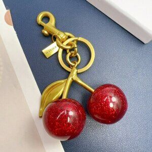 Coach Red Cherry Keychain